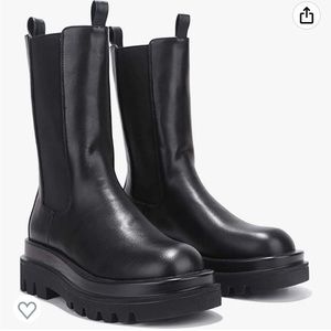Chunky tall black boots